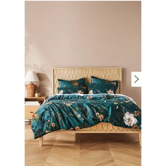 Anthropologie Henrik Organic Cotton Sateen Duvet Cover California King - Picture 1 of 5